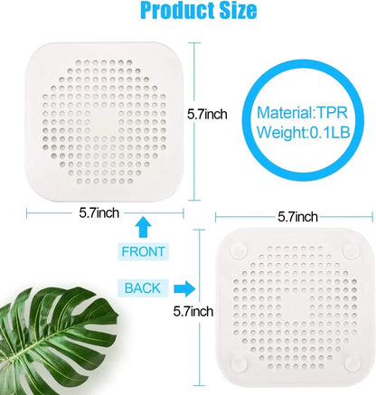 Anti-Clogging Drain Mat – Suction Cup Hair Filter for Kitchen & Bath