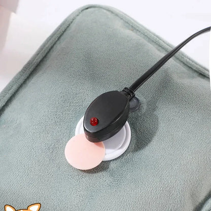 Electric Hot Water Bag Reusable Plush Hot Water Bottle EU Plug Charging Heating Water Bags Winter Warm Hand Pocket