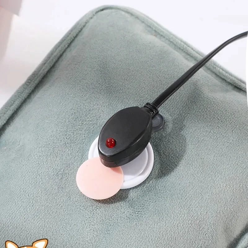 Rechargeable Hot Water Bottle Cute Electric Hand Warmer EU Plug Reusable Hot Compress Bag Heating Pad Hand Pocket Warmer