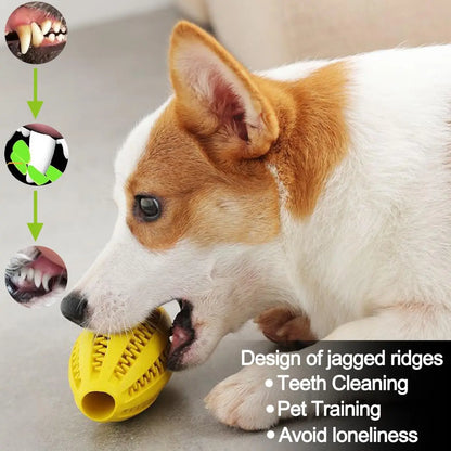 Natural Rubber Dog Chew Toy Ball – Teeth Cleaning & Interactive Snack Ball