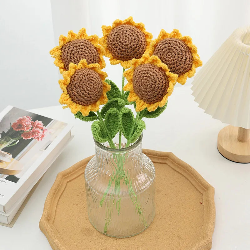 Handmade Crochet Artificial Sunflowers for Home & Party Decor