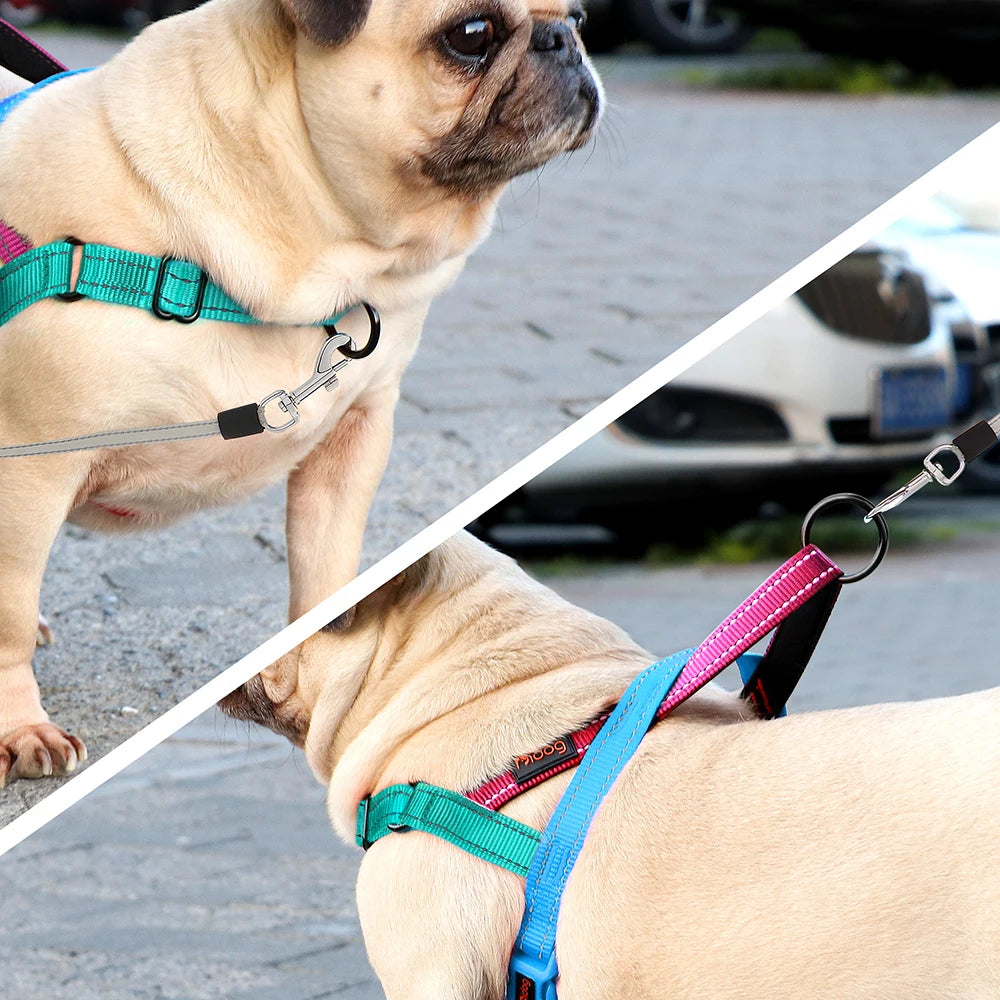 Reflective Nylon Dog Harness – No Pull Adjustable Walking Vest