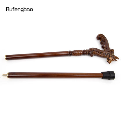 Wolf Brown Wooden Fashion Walking Stick Decorative Vampire Cospaly Party Wood Walking Cane Halloween Mace Wand Crosier 93cm