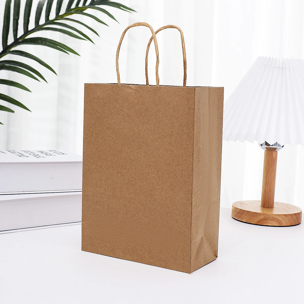 10/30/50Party Gift Bag Recyclable Kraft Paper Shopping Bag Christmas Day Wedding Candy Gift Bag Delivery Packaging Handbag