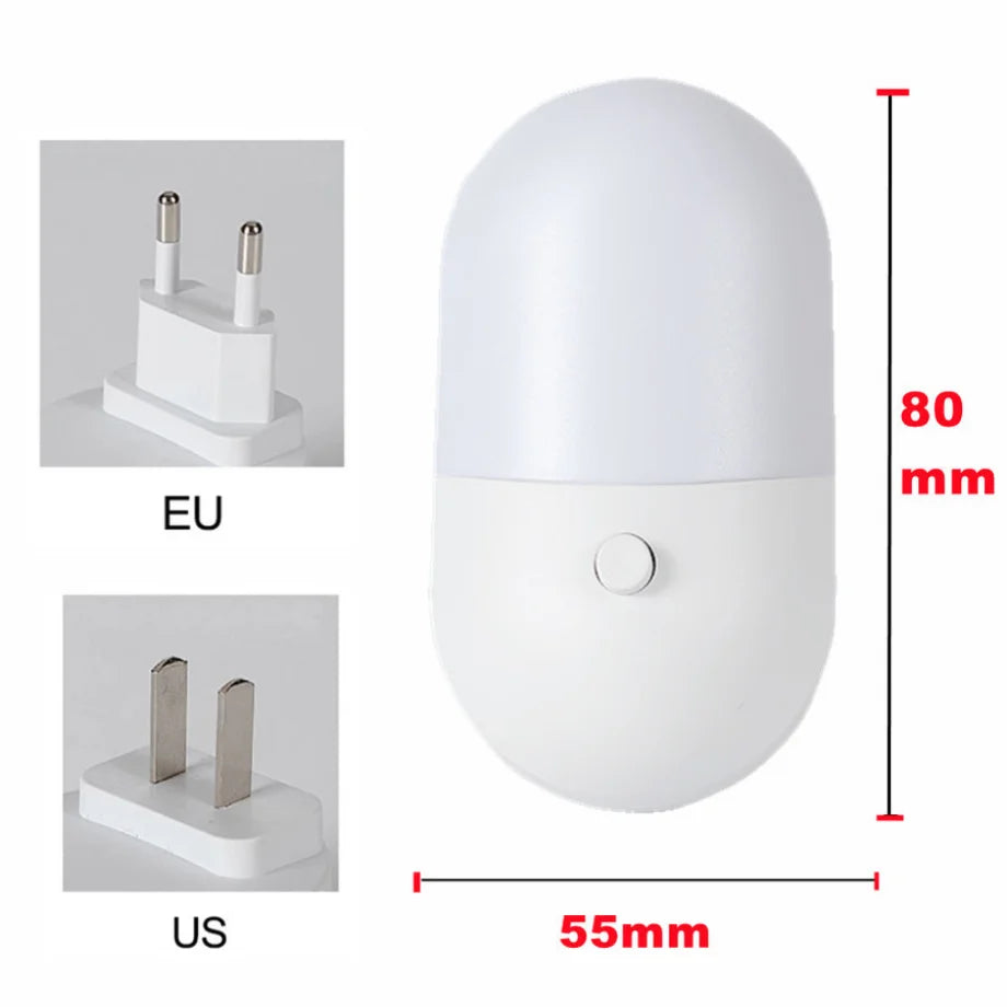 Bedside Lamp Night light EU US Plug LED Night Light AC 85V-265V Bedroom Lamp Gift For Children Cute Night Lamp For Corridor WC