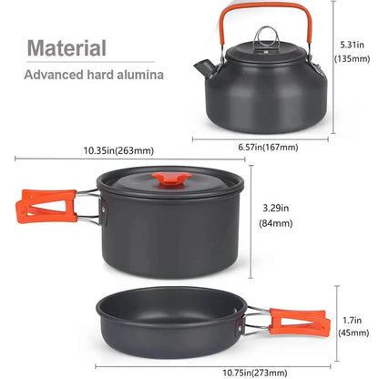 Portable Camping Cookware Set | Outdoor Picnic Teapot