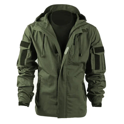 Men’s Tactical Waterproof Hooded Windbreaker Jacket