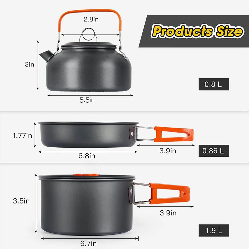 Portable Camping Cookware Set | Outdoor Picnic Teapot