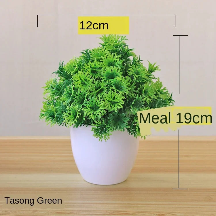 Artificial Potted Bonsai Trees & Flowers for Home & Garden Decor