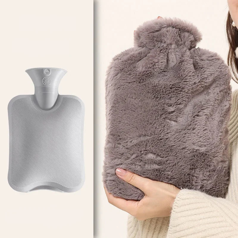 Hot Water Bottle with Cover, 2L Hot Water Bag for Bed Warm Neck Shoulder Pain Hand Feet Warmer Menstrual Cramps Hot Compress