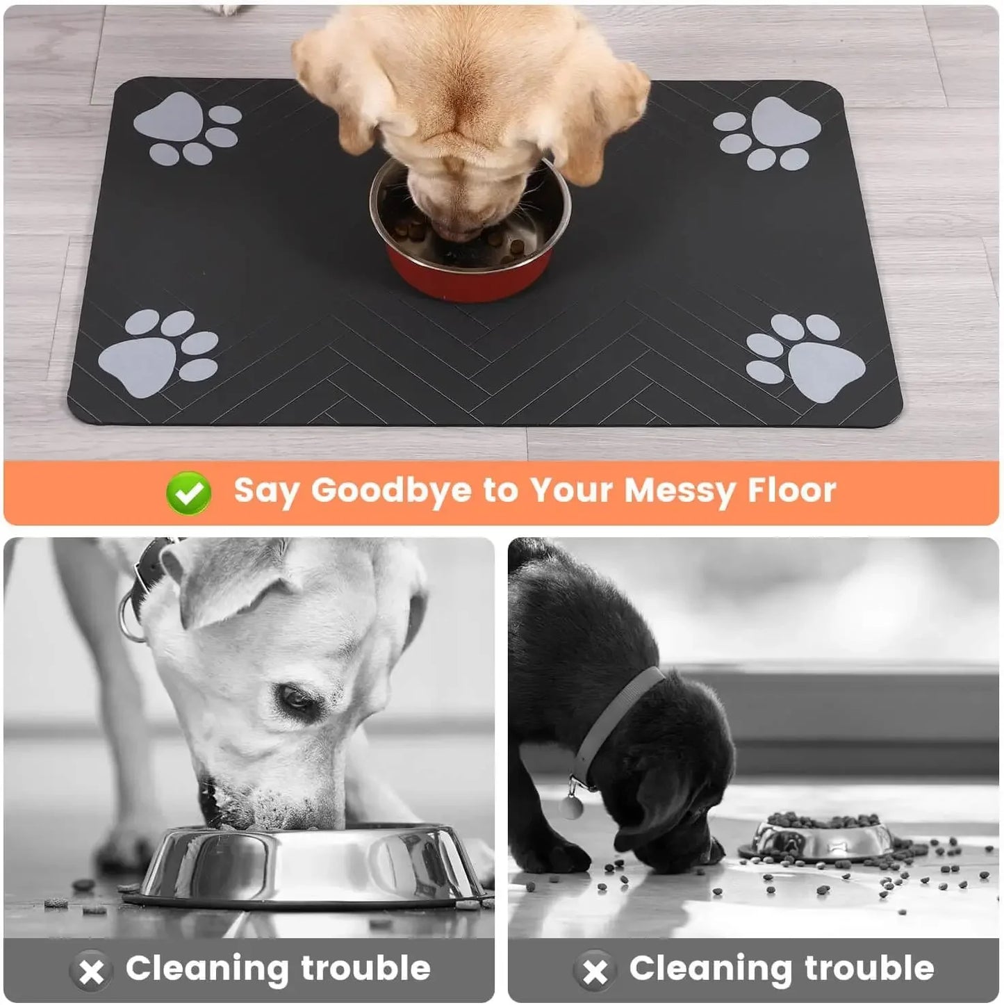 Absorbent Pet Feeding Mat – Waterproof & Quick Dry for Dogs & Cats