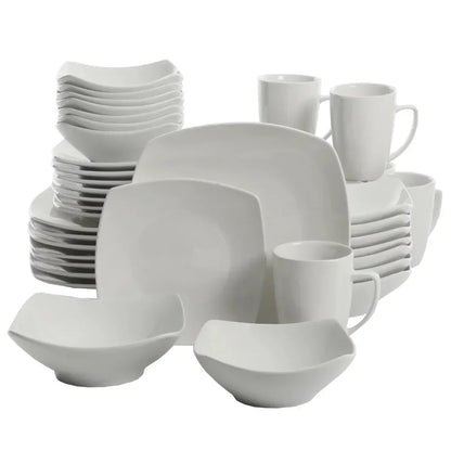 40-Piece Everyday Square Dinnerware Set for Dining Table