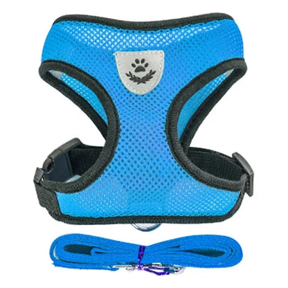 Adjustable Mesh Cat Harness with Lead Leash – Small Medium Dogs & Kittens