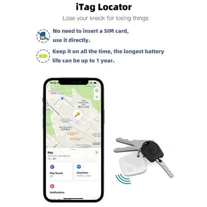 S1 Mini GPS Tracker – Find My Key Smart Tag for Pets & Cars