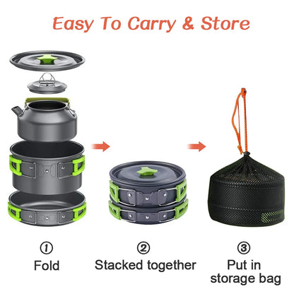 Portable Camping Cookware Set | Outdoor Picnic Teapot