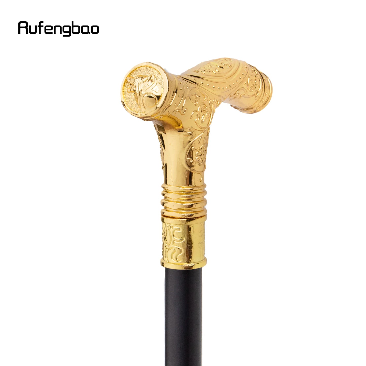 Golden Wolf Head Walking Cane | 93cm Fashionable Gentleman Stick