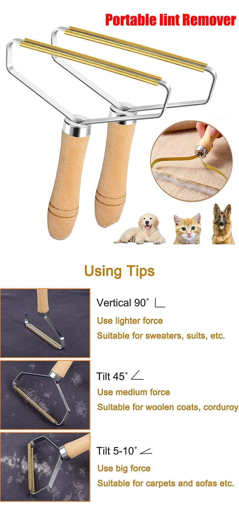 Portable Lint Remover – Pet Hair & Fabric Cleaning Tool