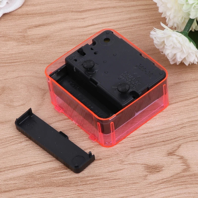 Mini Square Alarm Clock Mute Analog Non Ticking Operated Clocks