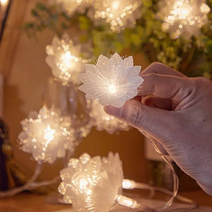 LED Fiber Optic Fairy Light Garland | Battery-Operated Festive Decor