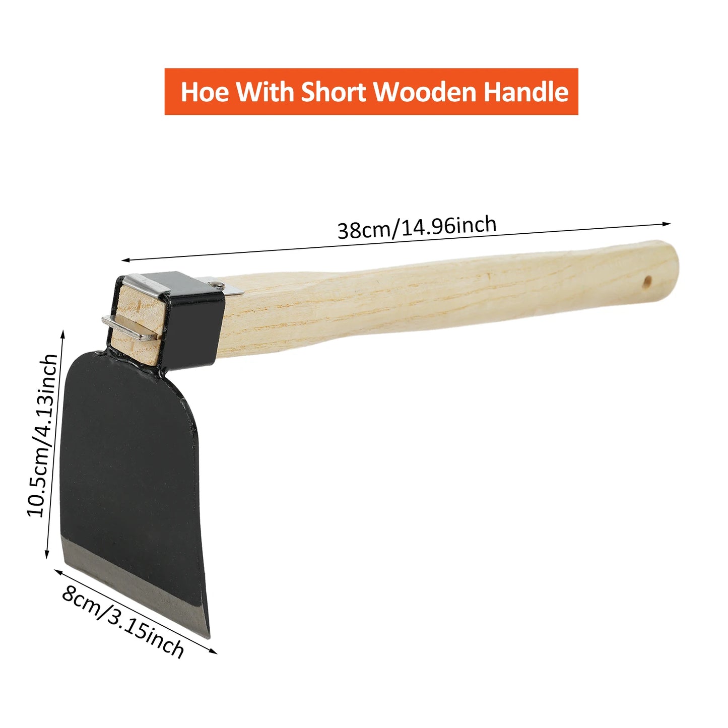 Small Eight Hoe with Short Wooden Handle | Handheld Garden Tool for Loosening & Weeding Soil