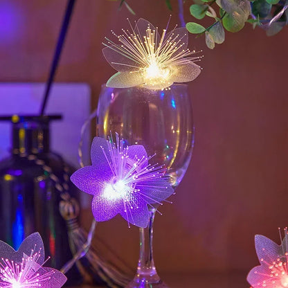 LED Fiber Optic Fairy Light Garland | Battery-Operated Festive Decor