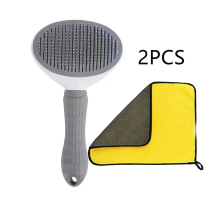 One-Click Hair Removal Pet Comb – Automatic Cat & Dog Grooming Brush