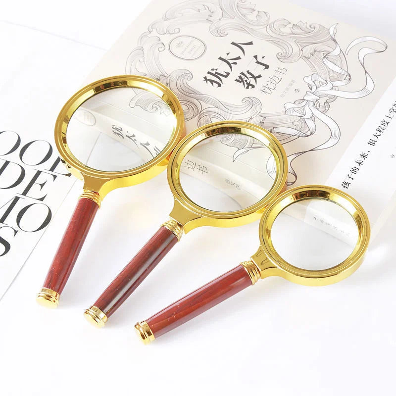 10X Handheld Magnifying Glass 60/70/80/90/100mm Lens Magnifier For Science Seniors Reading Inspection Map Glass Magnifier Loupe