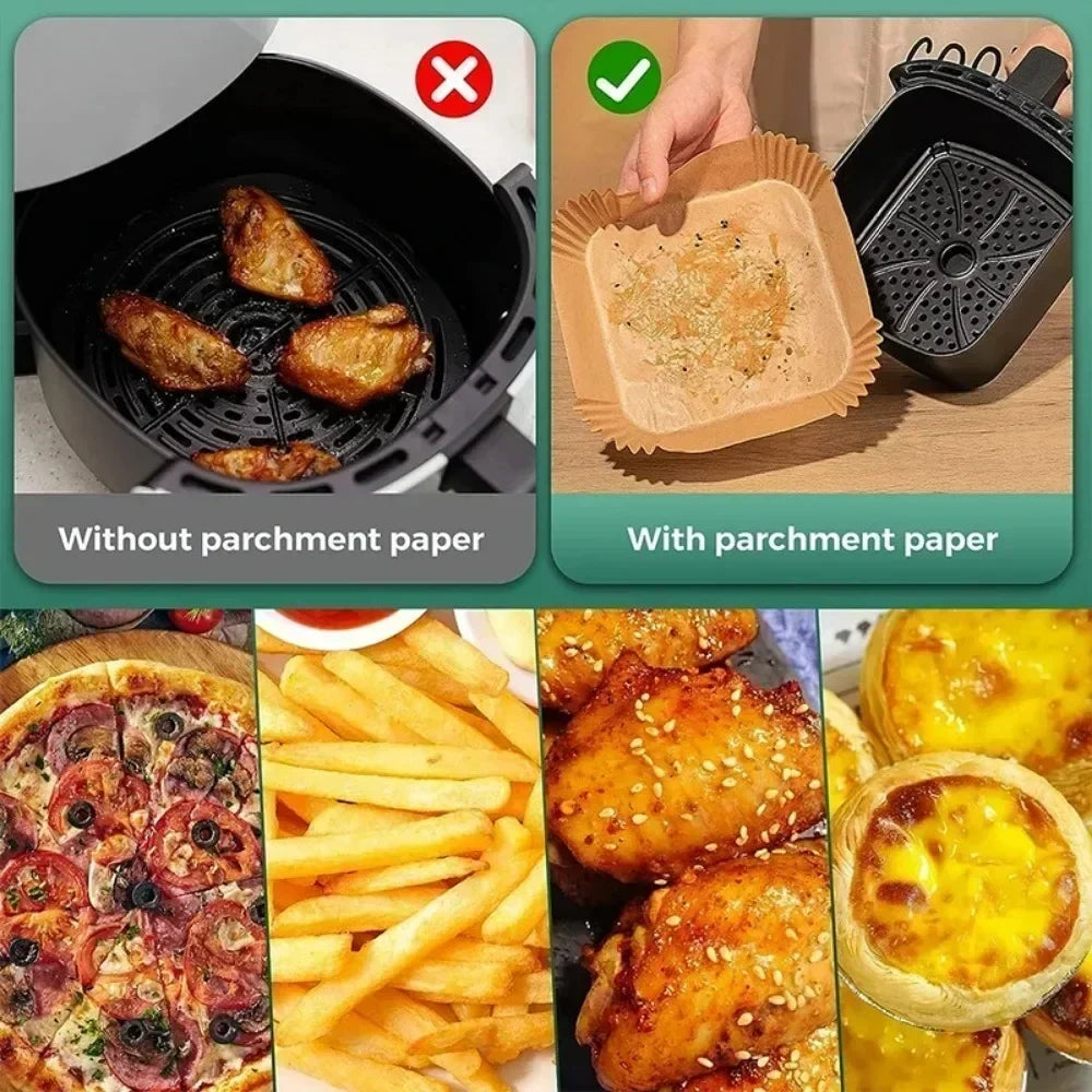 Air Fryer Liners – Disposable Non-Stick BBQ & Pastry Pads