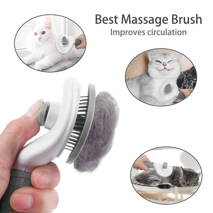 Self-Cleaning Pet Brush for Dogs & Cats – Dematting Grooming Tool