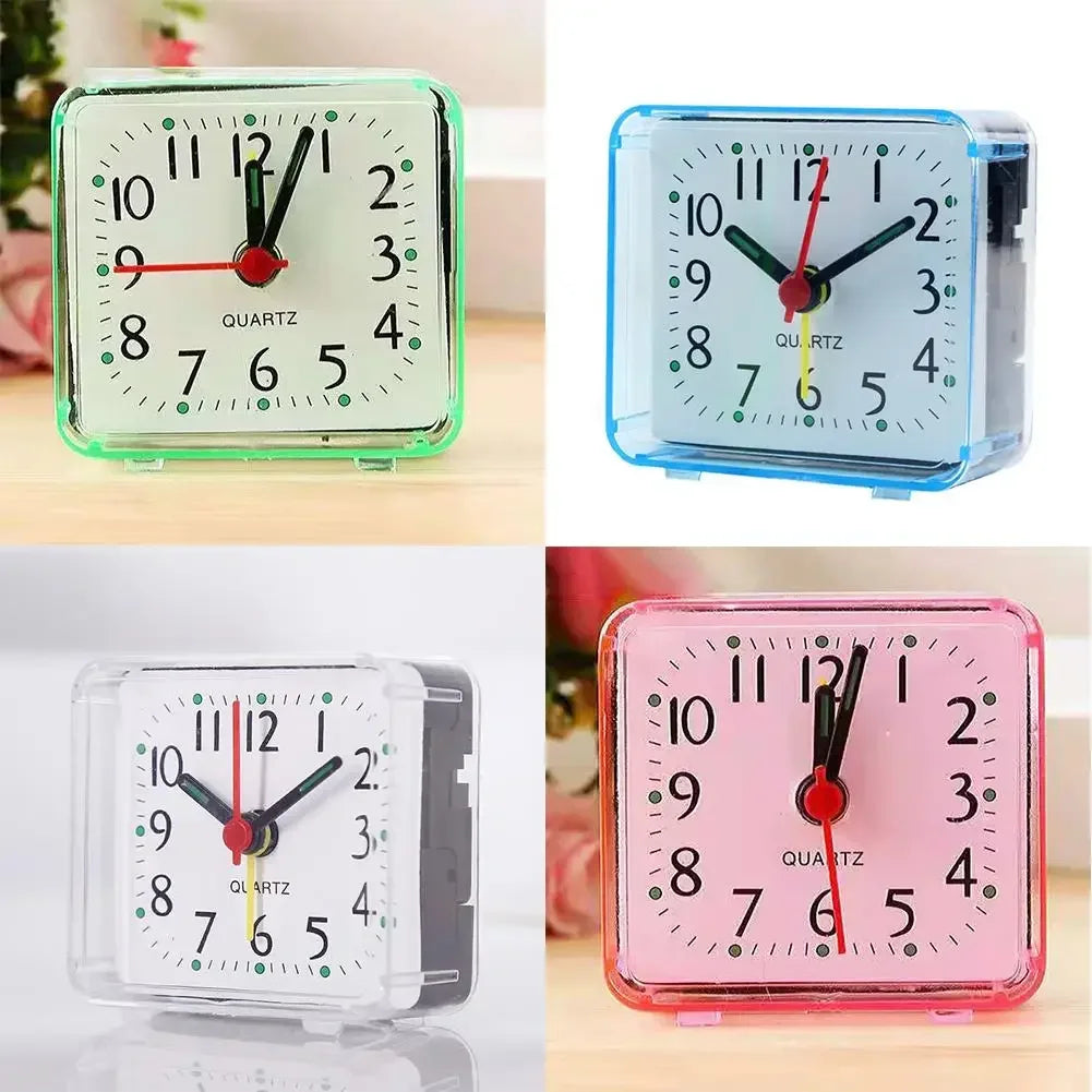 Compact Square Quartz Alarm Clock | Perfect for Kids & Travel