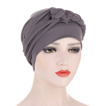 ALTOBEFUN Lady Rural Caps Girl Dots Women Bandanas  Stretchy Turban Cap Female Chemotherapy Headwear Braid Hat Polyester HT193