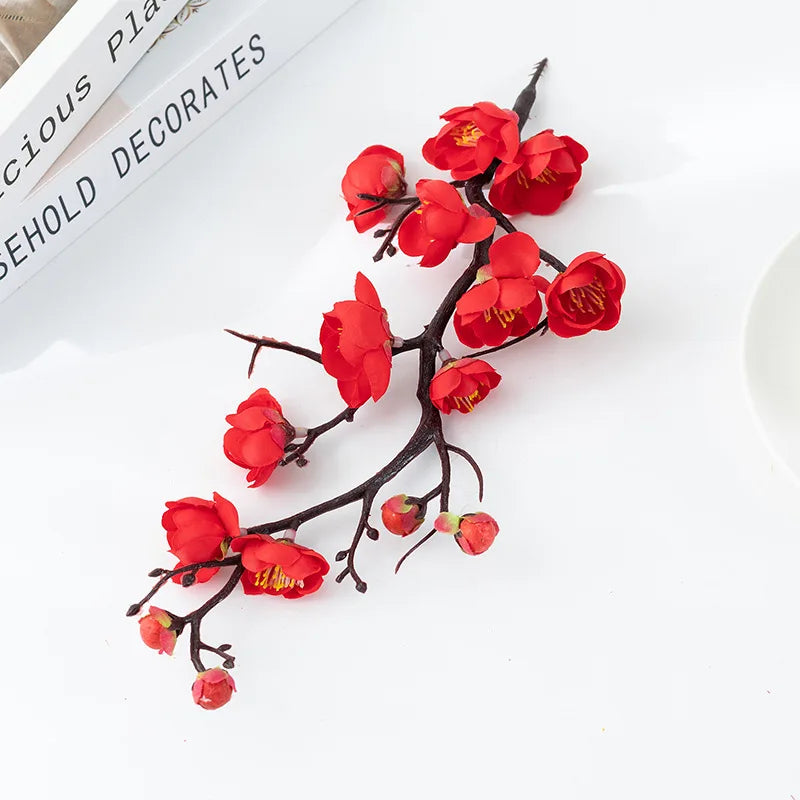 Artificial Bonsai Silk Plum Blossom Flowers for Home Decor