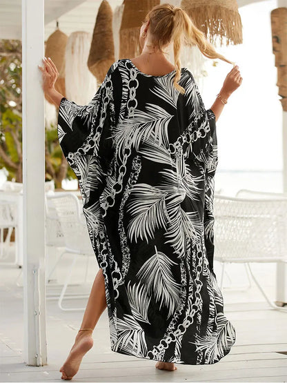 2023 Sexy Zebra Striped Bikini Cover-ups Casual Autumn Winter Side Split Beach Dress Women Beach Wear Swim Suit Cover Up Q1297