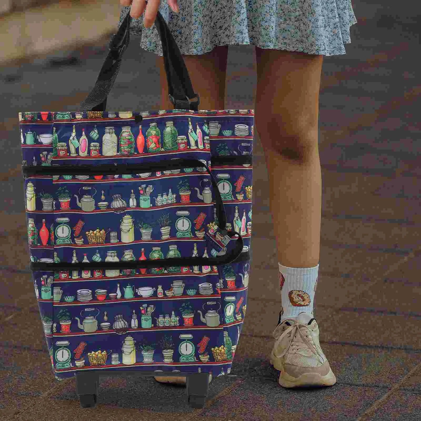 Portable Folding Shopping Bag with Wheels | Trolley Tote