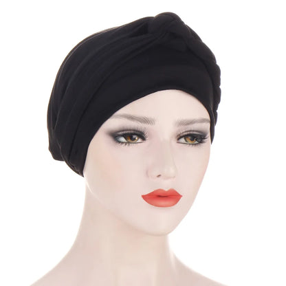 ALTOBEFUN Lady Rural Caps Girl Dots Women Bandanas  Stretchy Turban Cap Female Chemotherapy Headwear Braid Hat Polyester HT193