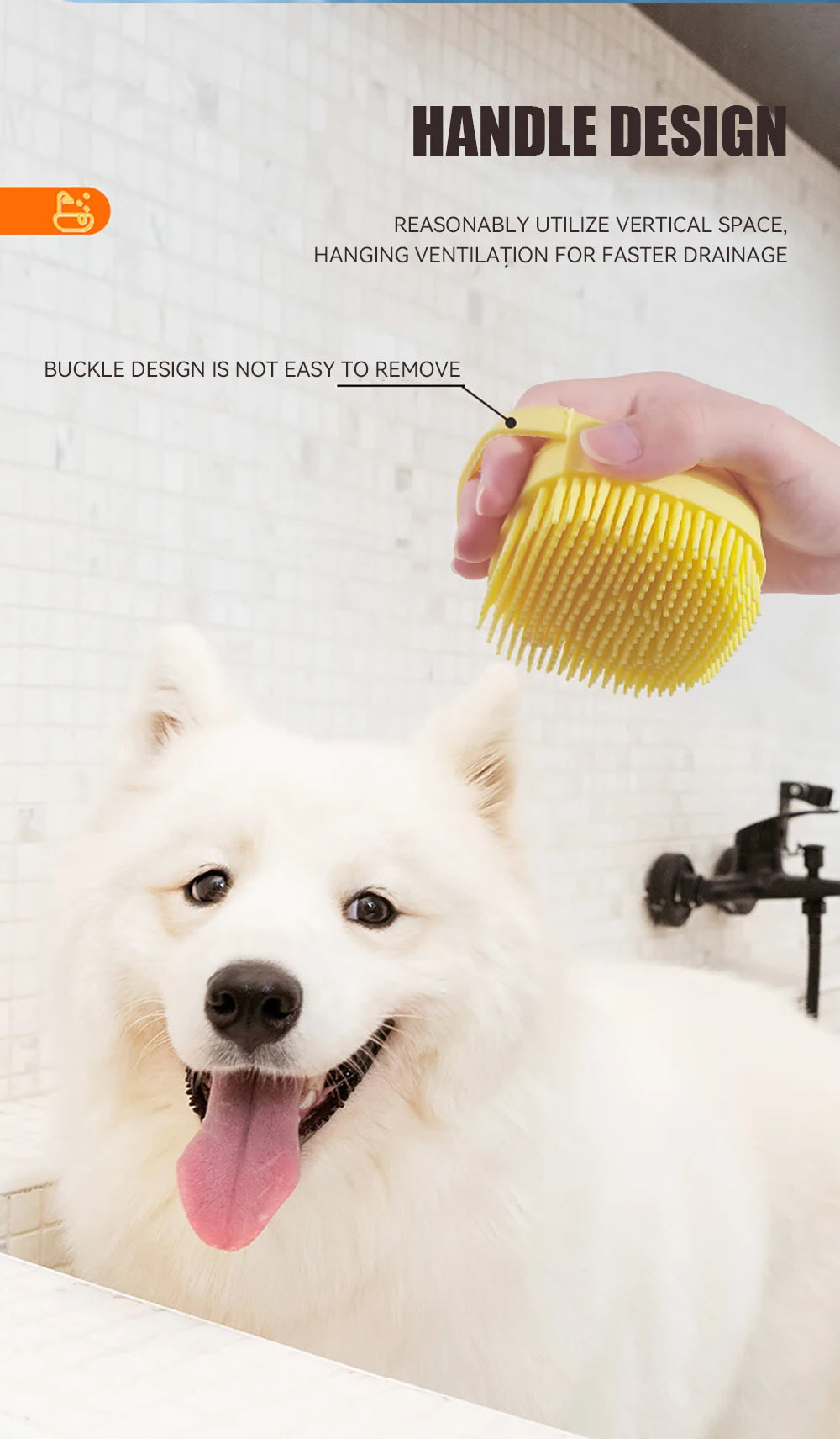 Soft Silicone Dog Bathing Brush with Shampoo Dispenser – Pet Massage Tool