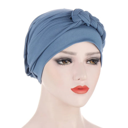 ALTOBEFUN Lady Rural Caps Girl Dots Women Bandanas  Stretchy Turban Cap Female Chemotherapy Headwear Braid Hat Polyester HT193