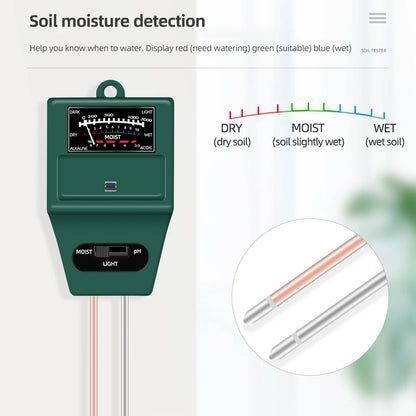 5-in-1 Soil PH Meter | Moisture, Temperature, Sunlight Tester