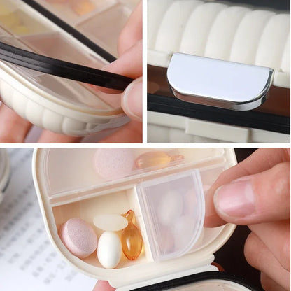 Wholesale waterproof 7-day pill storage box Organizer Medicine Small Mini pill box Plastic cutter Weekly portable pill box