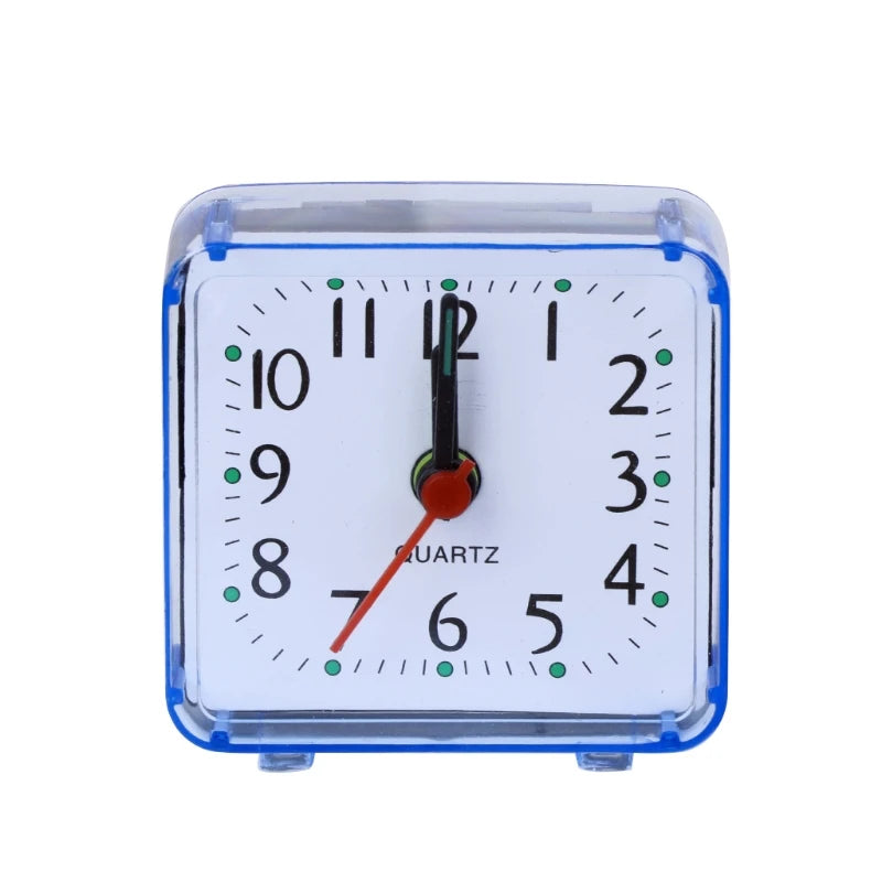 Mini Square Analog Alarm Clock | Silent Non-Ticking Design