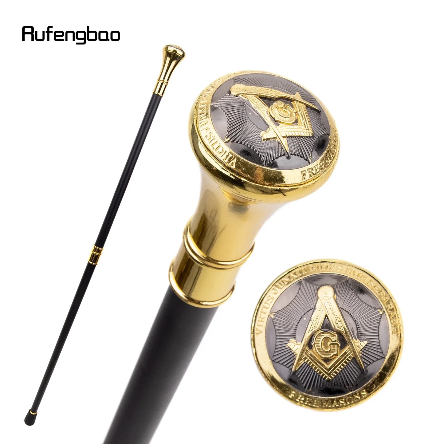 Golden Freemasonry Walking Cane | 93cm Gentleman's Fashion Stick