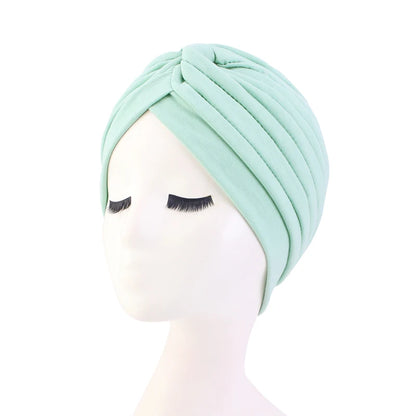 New Women Muslim Turban Cap Wrap Head Scarf Knotted Headbands bonnet Girls Stretchy Bandanas Chemo Indian Cap islamic hijab