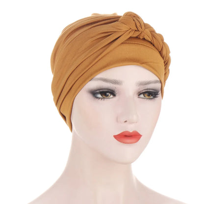 ALTOBEFUN Lady Rural Caps Girl Dots Women Bandanas  Stretchy Turban Cap Female Chemotherapy Headwear Braid Hat Polyester HT193