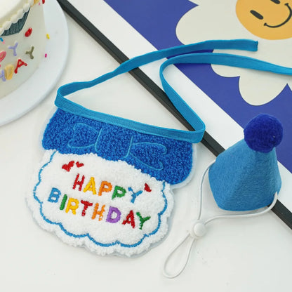 Cute Puppy Birthday Scarf & Hat Set – Perfect for Small Medium Pets