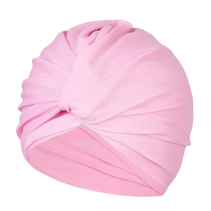 Female Girl High Elastic Swimming Hat Free Size Stretchy Swimming Caps Multi Colors Turban Women Swimm Hat Long Hair