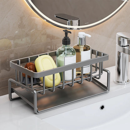 Stainless Steel Sink Shelf – Self-Draining Soap & Sponge Organizer