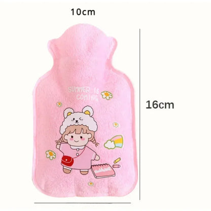 Tummy Warmers Hot Water Bottle Rubber Bag Cute Cartoon Warm Relaxing Safe Heat Cold Large Plush Cloth Hot Water Bag