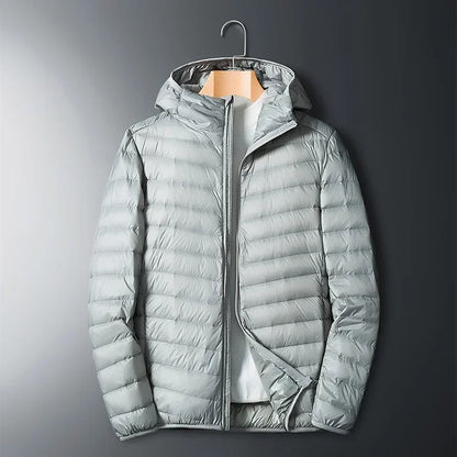 Men’s White Duck Down Jacket - Lightweight & Waterproof