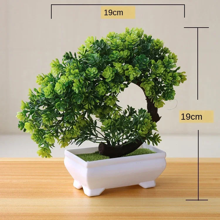 Artificial Potted Bonsai Trees & Flowers for Home & Garden Decor