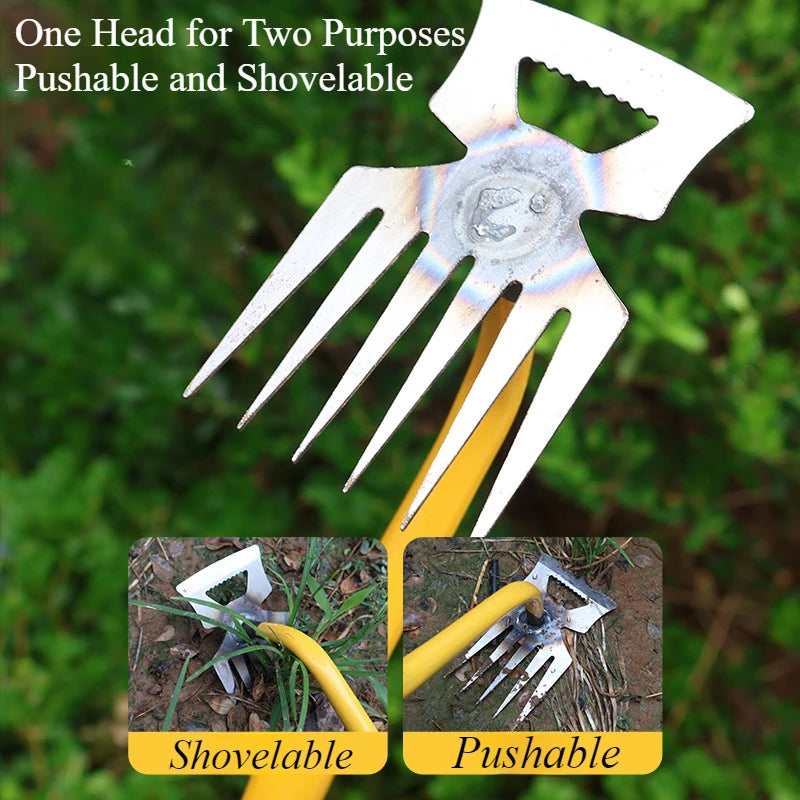 4/11 Tooth Manual Excavator Refurbished Garden Land Easily Pulled Grass Pot Soil Weeding Tool Manganese Steel Weeding Rake